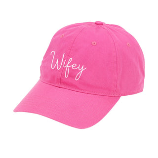 Hot Pink Wifey Cap in White Thread