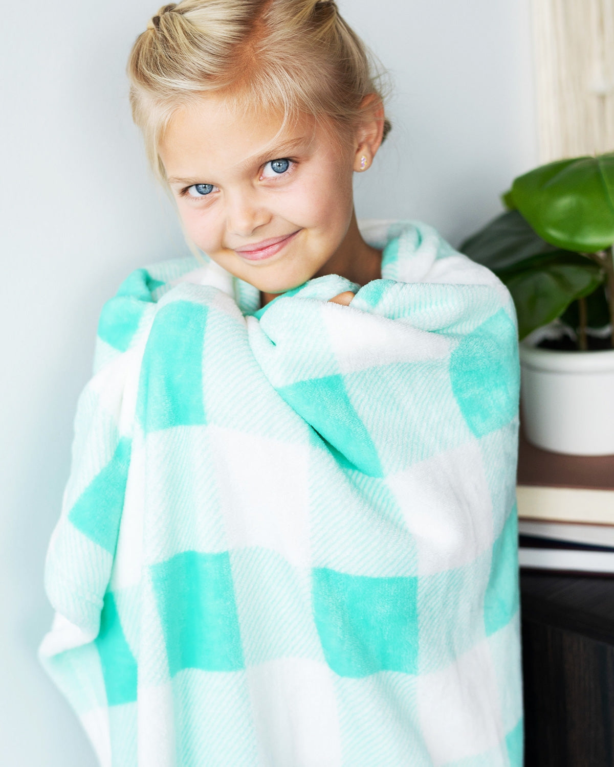 Mint Check Travel Blanket