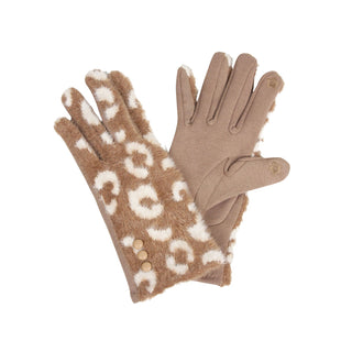 Camel Leopard Gloves