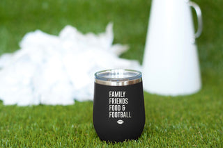 Family, Friends, Food & Football 12oz Tumbler