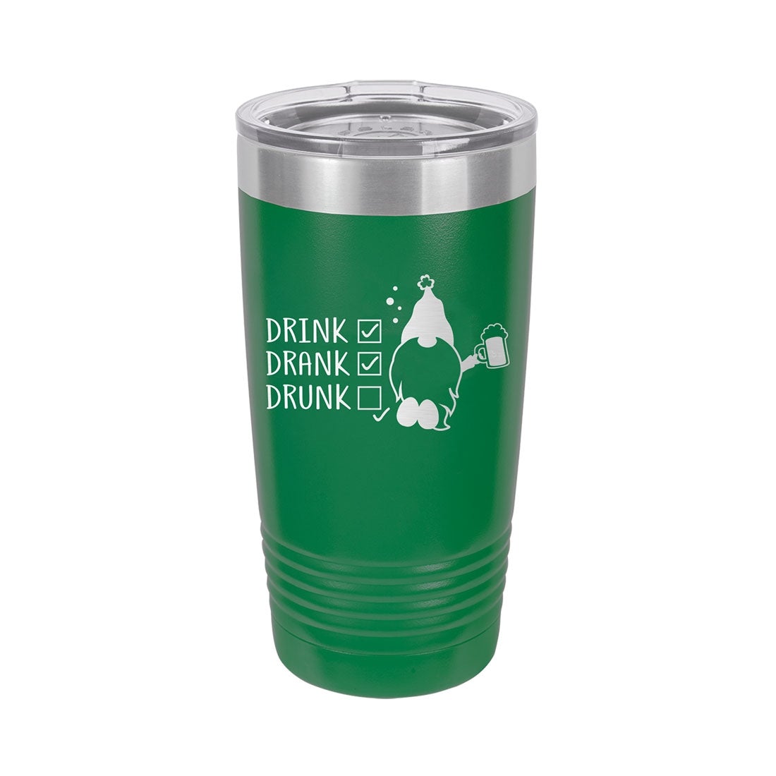 Gnomies Drink, Drank, Drunk Green 20oz Insulated Tumbler | A Blissfully ...