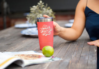 Sips Getting Real Coral 20oz Insulated Tumbler