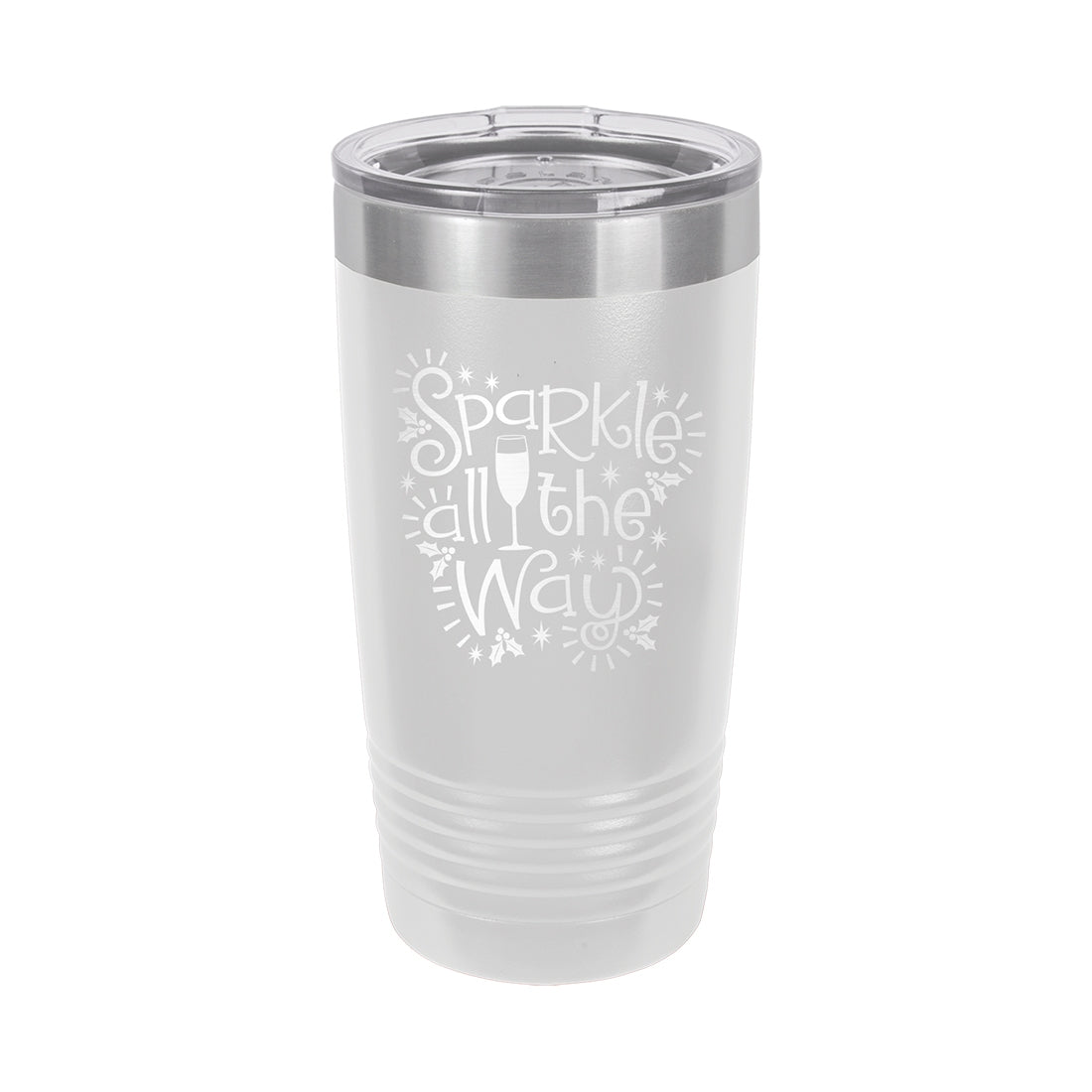Sparkle All The Way White 20oz Insulated Tumbler
