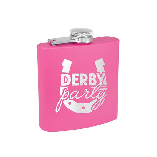 Derby Party Pink 6oz Insulated Flask