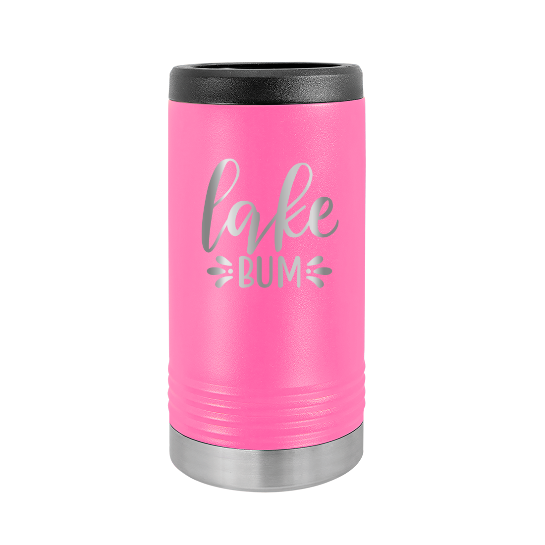 Lake Bum Pink Slim Can Beverage Holder
