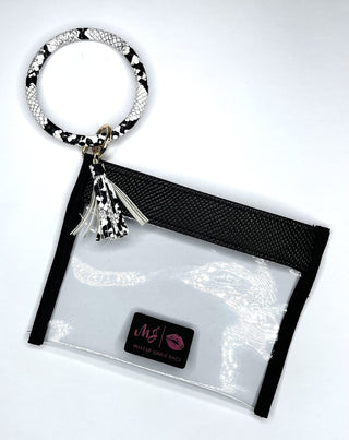 Makeup Junkie In The Clear Black Viper Wristlet, A Blissfully Beautiful Boutique - A Blissfully Beautiful Boutique